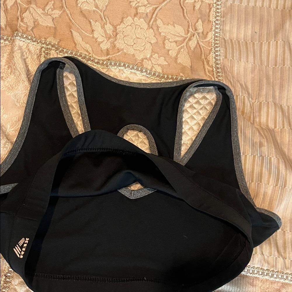 RBX Black Sports Bra with Gray Trim Racerback - Picture 8 of 8